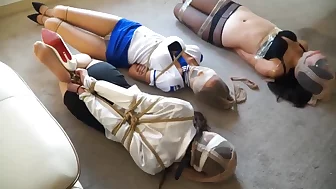 chinese 3 girls bondage