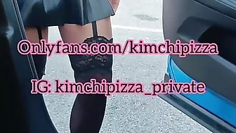 Kimchipizza Asian Korean teen slut showing her ass in public