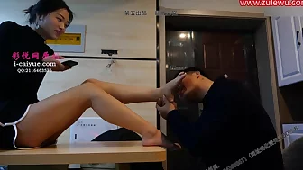 licking Chinese girl’s foot