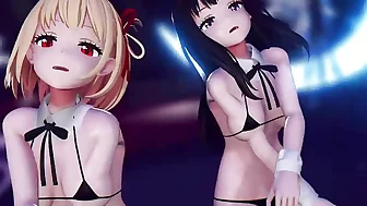 2 Cute Teens Dancing In Sexy Swimsuit + Gradual Undressing (3D HENTAI)